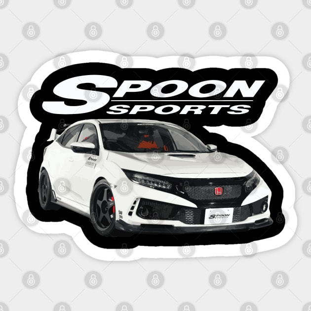 CIVIC champ white type R FK8 Spoon Turbo Sticker by cowtown_cowboy